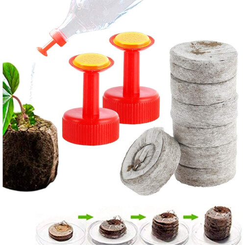 200PCS Inflatable Compressed Peat Pellet with Nutrients Seedling Nutrition Block