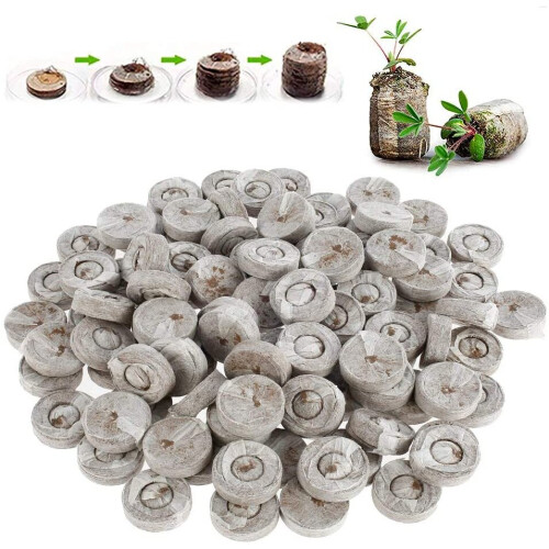 200PCS Swelling Compressed Peat Pellet with Nutrients Seedling Nutrition Block