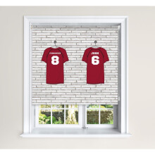 (150 cm Width x 140 cm Drop, Football Shirts) Lister Cartwright Personalised Blackout Roller Blinds Football Shirts Customised Name Locker Room