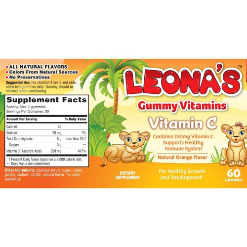 Leona's Vitamin C Gummies Support Your Wellness Journey 60's 2
