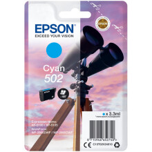 Cartucho de tinta EPSON 502 - 3,3 ml - Cian - Original - Para XP-5100, XP-5105, WF-2860, WF-2860DWF, WF-2865DWF