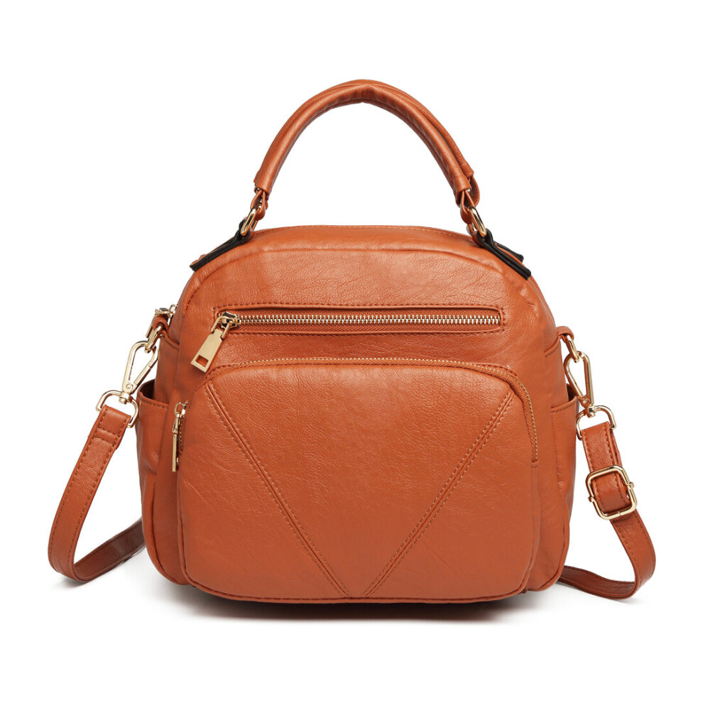 (Brown) Miss Lulu Bowler Style Shoulder Bag