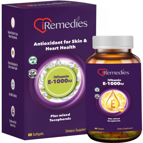 iRemedies iVitamin E 1000 IU Softgels 60's