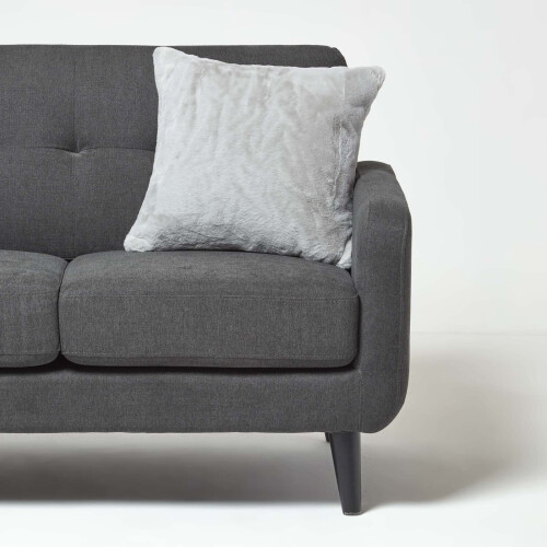Homescapes (Grey) Soft Touch Faux Fur Cushion 46 x 46 cm 2