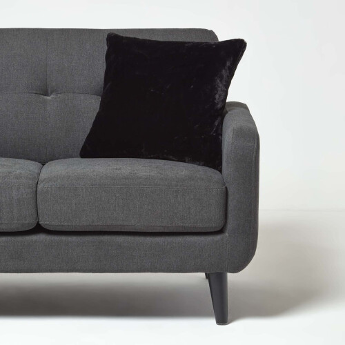 Homescapes (Black) Soft Touch Faux Fur Cushion 46 x 46 cm 2