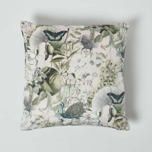(Pink, Grey) Floral Butterfly Garden Cushion 46 x 46 cm