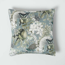 (Grey, Black) Floral Butterfly Garden Cushion 46 x 46 cm