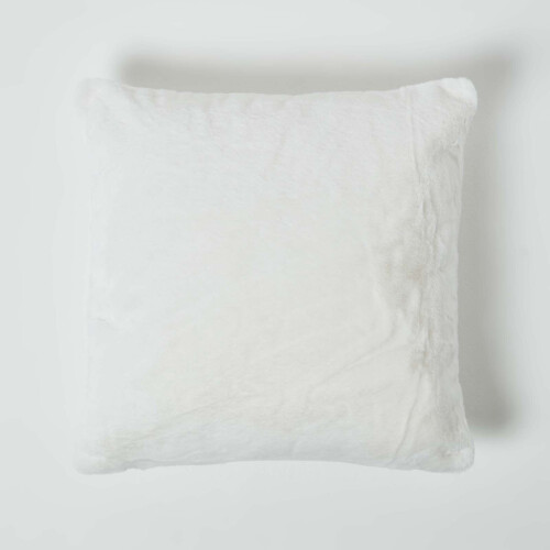 Homescapes (White) Soft Touch Faux Fur Cushion 46 x 46 cm 1