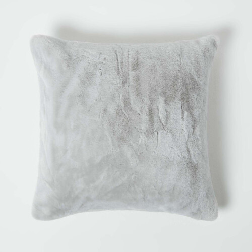 Homescapes (Grey) Soft Touch Faux Fur Cushion 46 x 46 cm 1