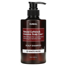 Kundal, Natuurlijk Koffiezuur Haarcare+, Koffie Shampoo, Voor Alle Haartypen, Witte Musk, 16.9 fl oz (500 ml)