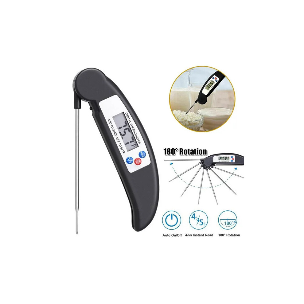 Folding Food Thermometer 丨Digital Grill Meat BBQ Thermometer