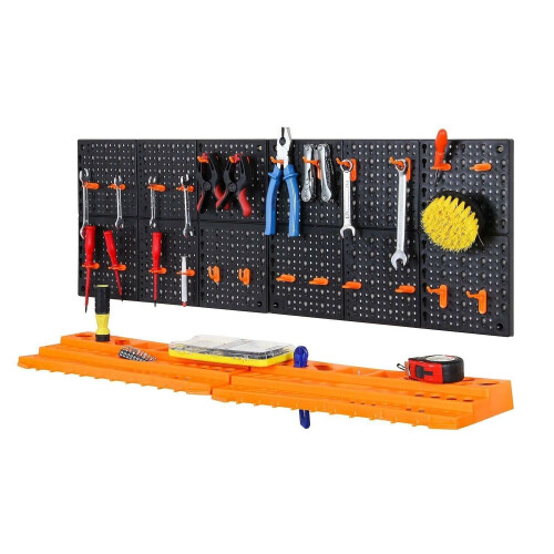 54Pcs Wall Mounted Tool Organiser Peg Board Tool Storage Garage Peg