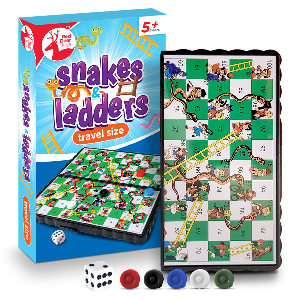 Mini Magnetic Snakes and Ladders Board Game | Kids Travel Traditional