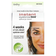 Godefroy, Tinta de Sobrancelha Instantânea, Marrom Escuro, 3 Kit de Aplicação