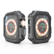 Rugged Case Compatible for Apple Watch Ultra 49mm Military All Around Hard TPU Protective Cover Case Shockproof Bumper