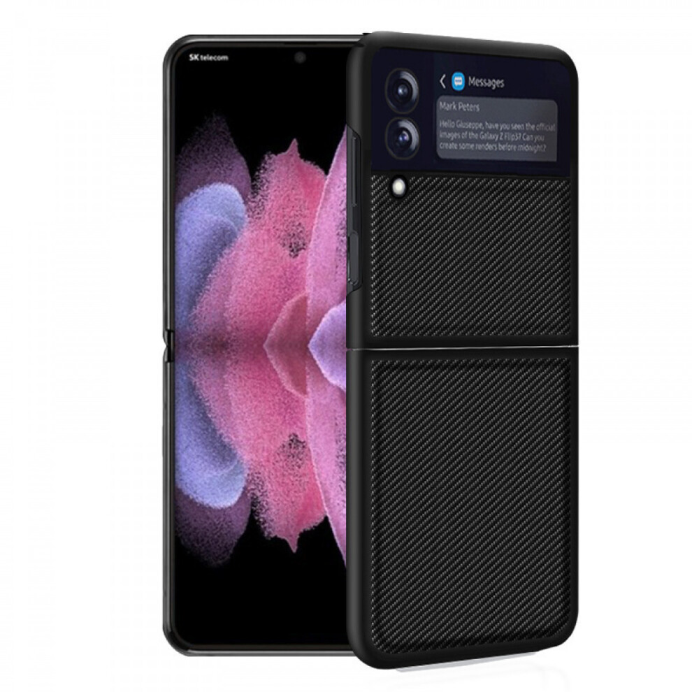 For Samsung Galaxy Z Flip 3/4 Case, Slim Thin Shockproof Protective Hybrid PC Bumper Drop Protection Cover Carbon Fiber Design-image-OPC-PBMHRSR-NEW