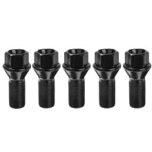 Lot de 5 écrous de roue de verrouillage noirs M14 x 1,25 en acier 36136781151 pour - X3 X5 E70 E71 F20 F25 X5 X6
