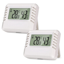 Thermomètre numérique LCD pour usage intérieur Mini thermomètre d'ambiance - Hygromètre Humidimètre pour salon Blanc