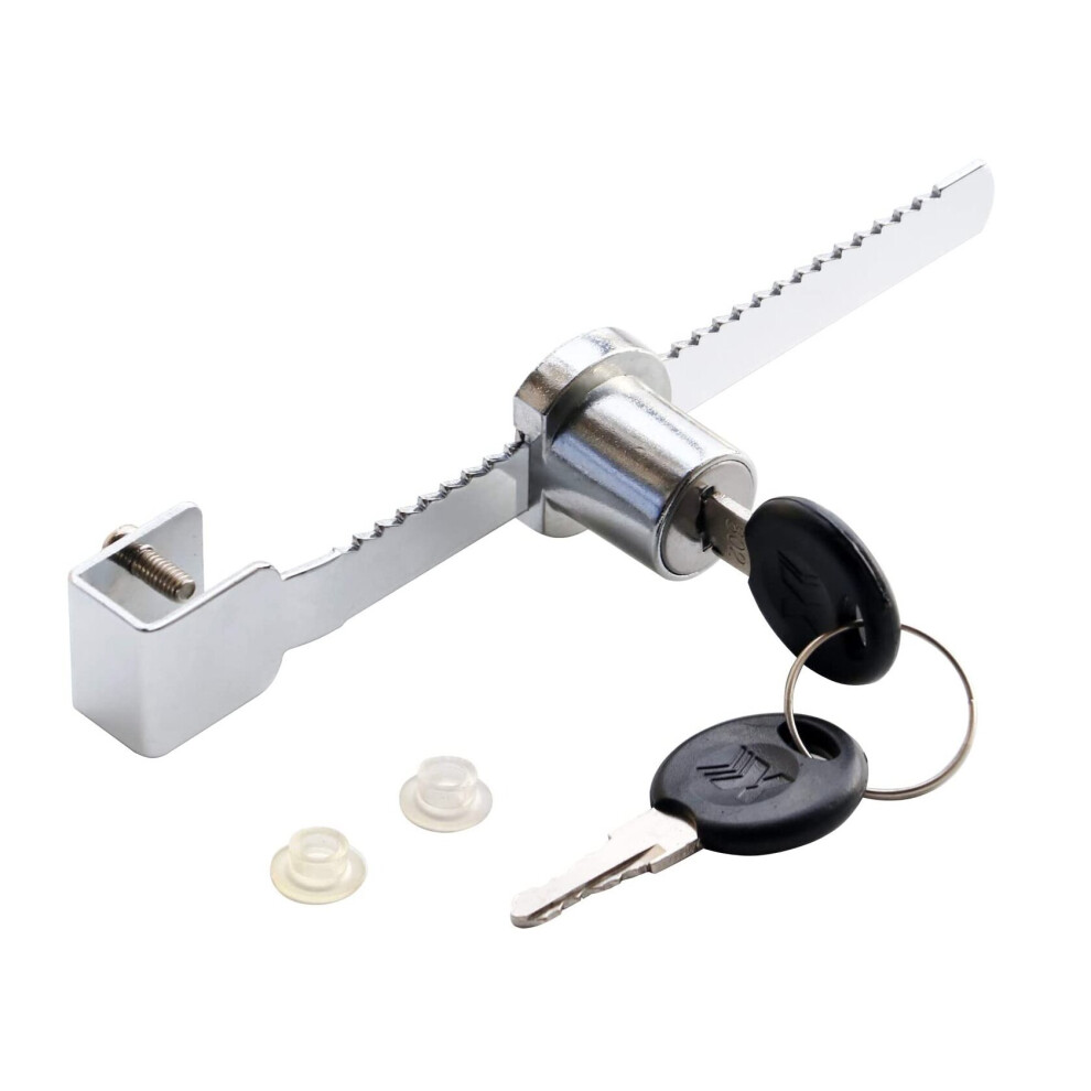 Display Case Lock Sliding Glass Door Ratchet Lock Security Glass Cabinet Lock With 2 Keys 4763449189526