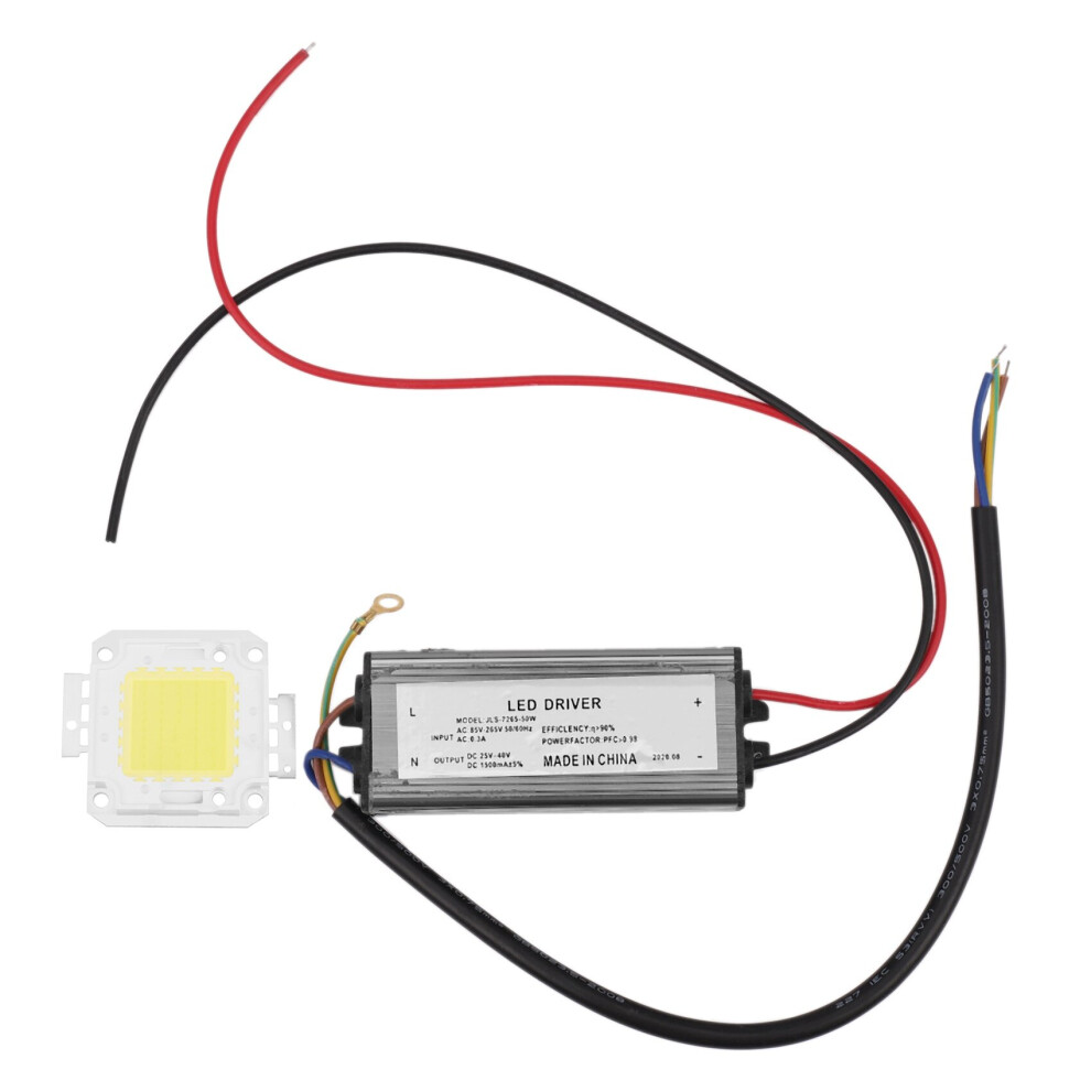 Tlily 50W Led Driver Waterproof Ip67 Power Supply Adapter + 50W Led Chip Bulb Energy Saving For Diy Daylight
