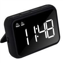 Digital Alarm Clock for Bedroom,Three Brightness Dimmer, Temperature,Snooze,Adjustable Alarm Volume,Bedside Clocks,Black