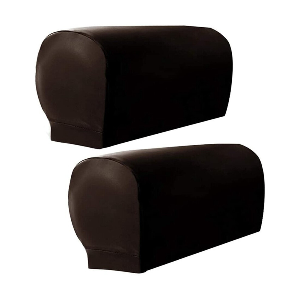 Armchair Arm Covers, 2Pcs Armrest Cover Ultra Thick and Soft PU Leather Stretch Arm Cover for Recliners Sofas Chairs B