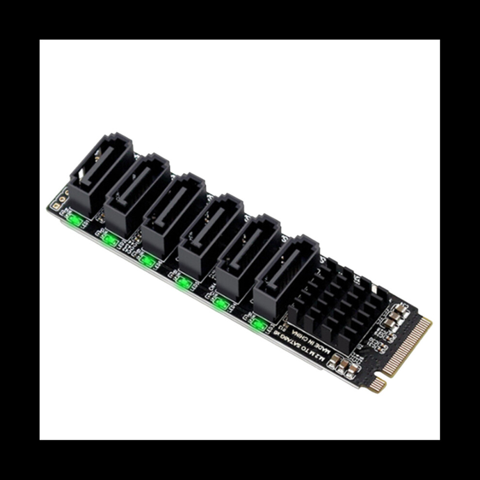 M.2 Mkey Pci-E Riser Card M.2 Nvme To Sata3.0 Pcie To Sata 6Gpbsx6-Port Expansion Card Asm1166 4764074974600