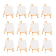 12Pcs Artists Mini Easel +3 Inch X3 Inch Mini Canvas Set Painting Diy Drawing Small Table Easel for School