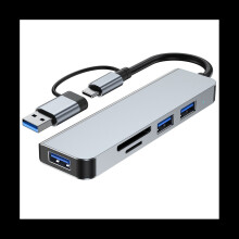 5 Ports 2-In-1 USB 3.0 HUB Type-C Adapter USB3.0+USB2.0+SD+TF Multi-Port USB Splitter Expander for PC Computer