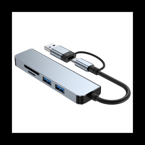 5 Ports 2-In-1 USB 3.0 HUB Type-C Adapter USB3.0+USB2.0+SD+TF Multi-Port USB Splitter Expander for PC Computer 1