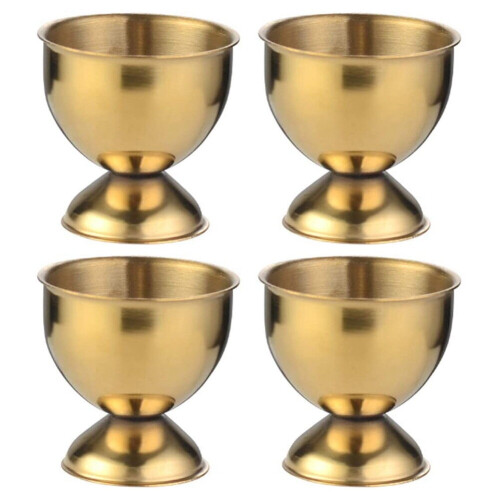 Egg Cups Set Stainless Steel Eggs Hard Boiled Eggs and Soft Tray Tool Holders Kitchen, Gold