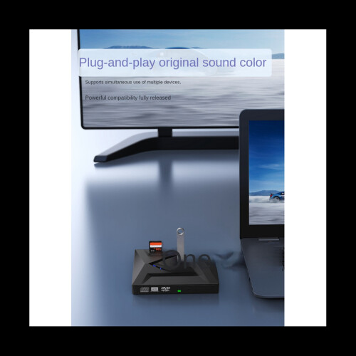 USB3.0+Type-C DVD Burner DVD RW CD Writer External Optical Drive CD/DVD Player TF/SD Card Reader for PC 2