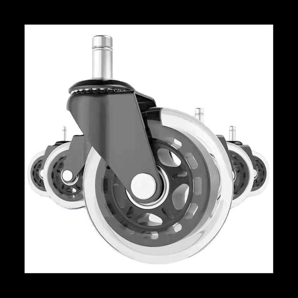 Office Chair Wheels Replacement Rubber Chair Casters For Wooden Floor Carpet, 5Pcs Universal Computer Desk Chair Casters 4764074964908