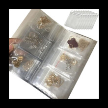 PVC Clear Jewelry Anti Oxidation Zipper Bag,Jewelry Earring Organizer Storage Book Bag,Jewelry Storage Book (84 Cells)