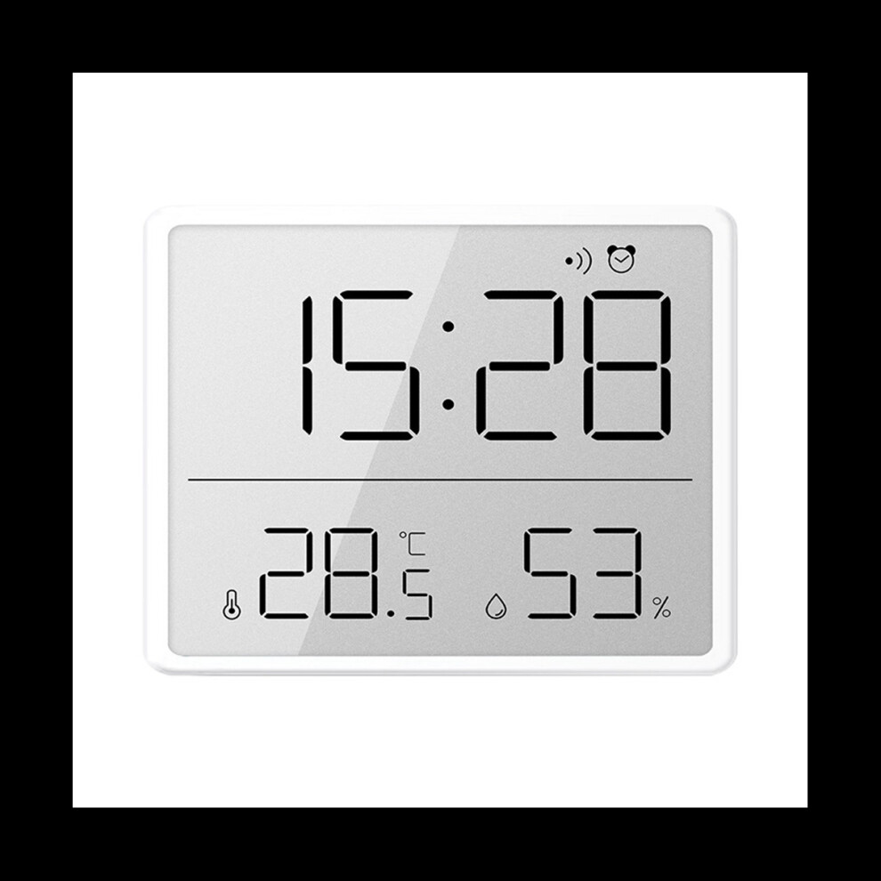 Digital Hygrometer Thermometer With Clock Humidity Monitor Timer Alarm Office Baby Room White Tlily