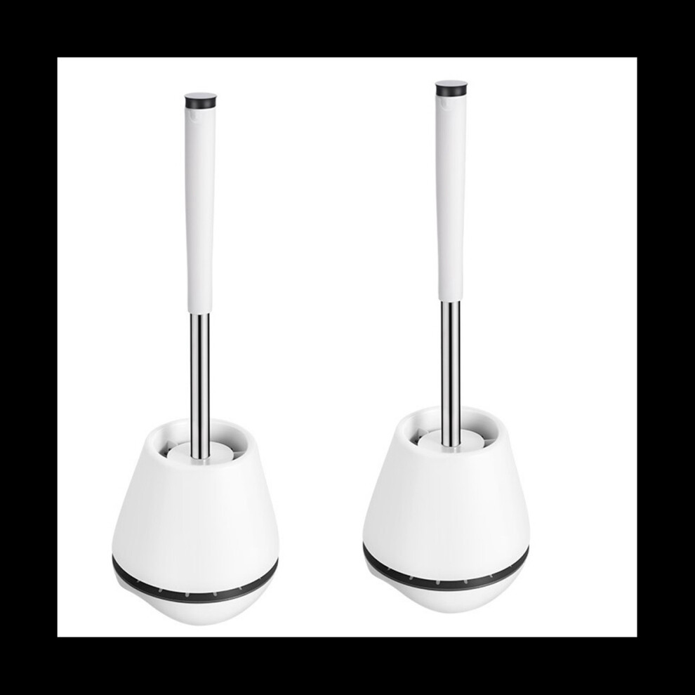 Toilet Brush, 2 Pack Toilet Bowl Brush and Holder with Silicone Bristles, Cleaning Supplies Toilet Cleaner Brush