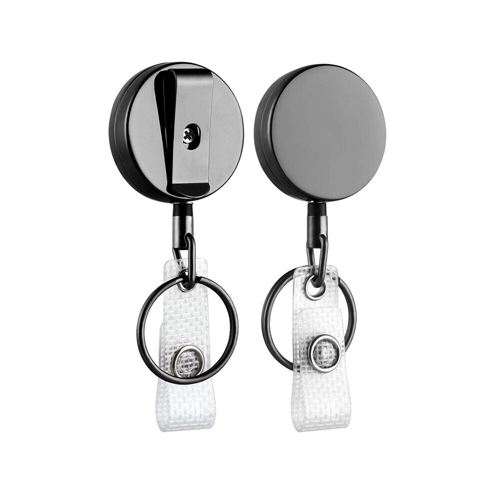 Pack Mini Heavy Duty Retractable Badge Holder Reel, Metal ID