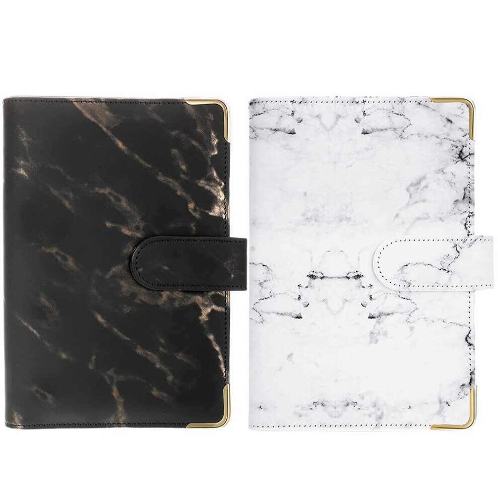 Budget Binder, 2 Pcs Marble A6 Binder Notebook Binder 6 Ring Personal Budget Binder for Money Envelope A6 Filler Paper-image-OPC-PBMJZBZ-NEW