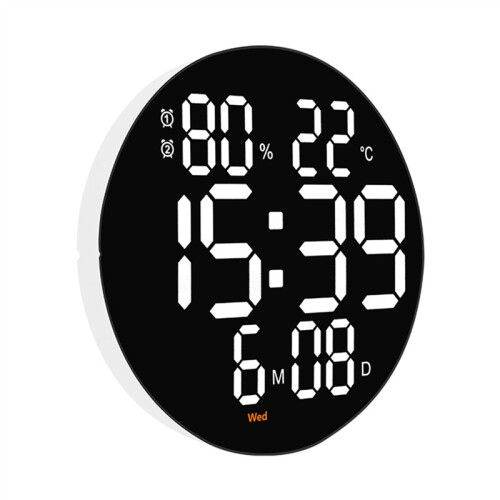 10Inch Digital Wall Clock with Remote Control Temp Humidity Date Week Automatic Dimming Table