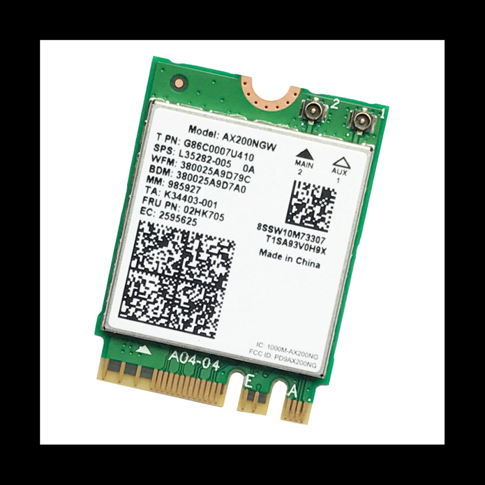 Photos - Other for Computer AX200 AX200NGW Network Card M.2 NGFF WiFi Card Bluetooth 5.0 WiFi 6 2.4G/5G 802.11Ac/Ax WiFi Wireless Adapter Card