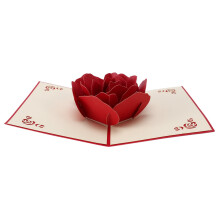 3D Pop up Thank You Greeting Postcards Flower Handmade Blank Vintage Paper Love Gift Card