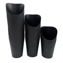 Lot de 100 gobelets porte-frites jetables de 14 onces pour emporter, fournitures de pâtisserie, boîtes à pop-corn en papier, noir