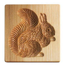 Cookie Mold Shortbread Mold Wooden Biscuit Cutter Cookie Mold Cutter Gingerbread Biscuit Shortbread Mold(Squirrel)