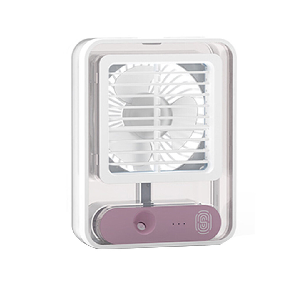Small Personal Desk Fan with Mist Spray,LED Night Light,Electric Water Misting Fan,USB Rechargeable Portable Fan Purple