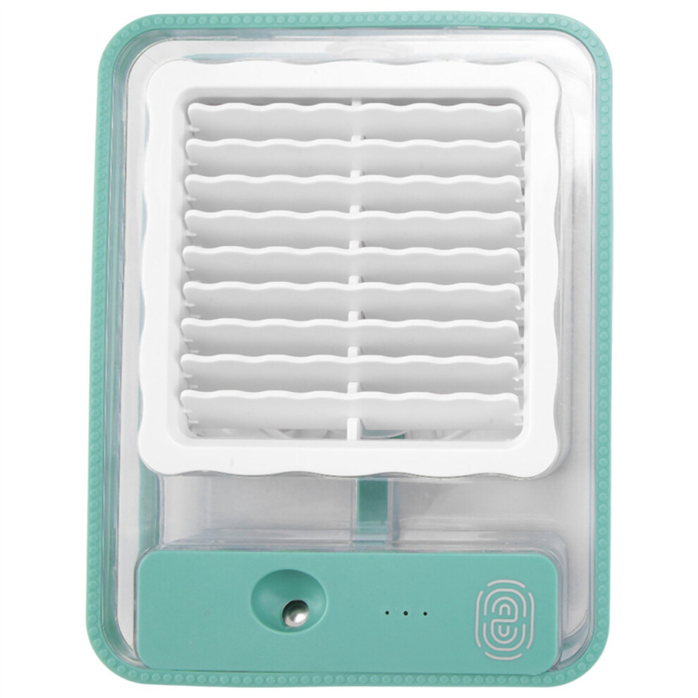 Small Personal Desk Fan with Mist Spray,LED Night Light,Electric Water Misting Fan,USB Rechargeable Portable Fan Green