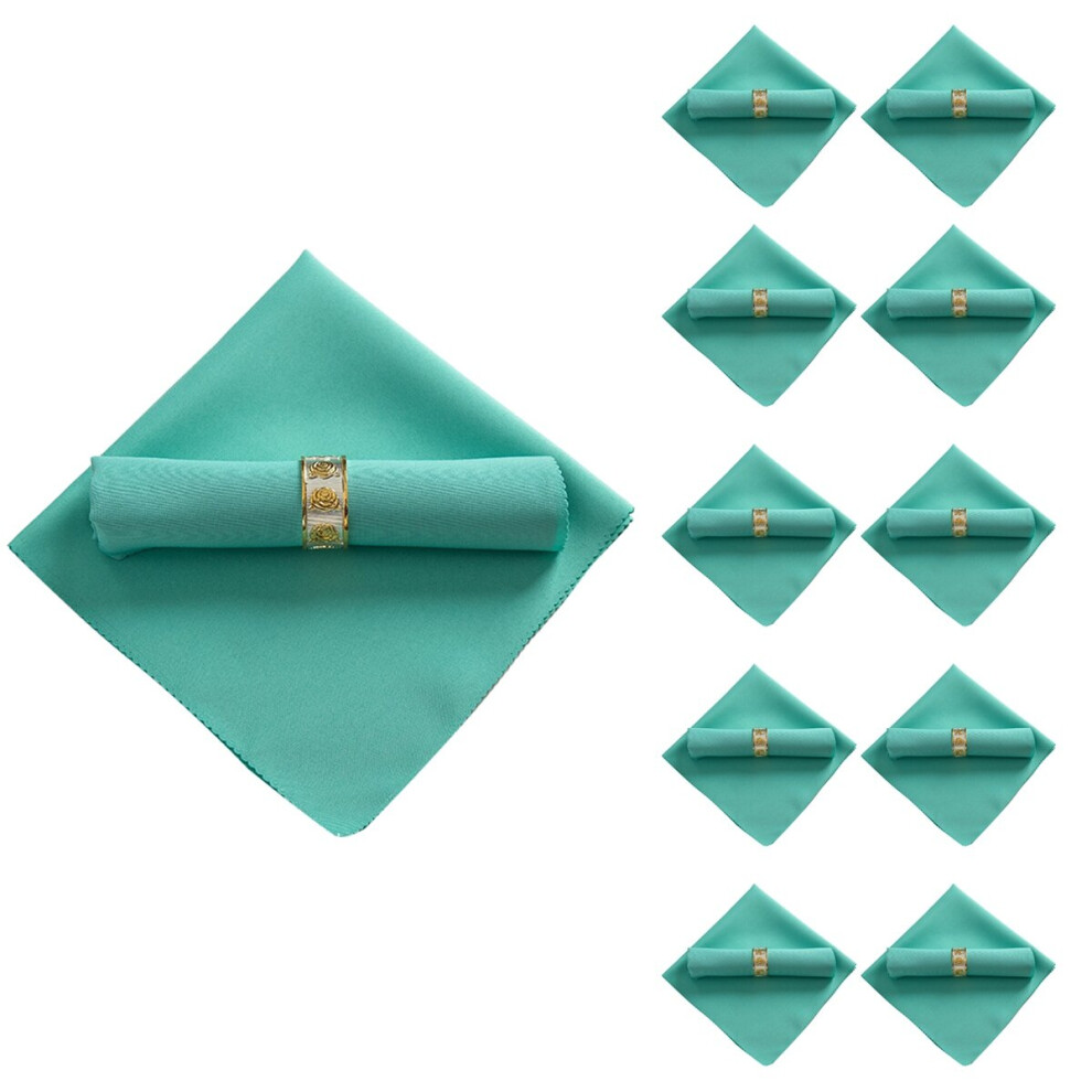 Lot de 10 serviettes en tissu polyester 48 x 48 cm pour restaurant, mariage, bleu