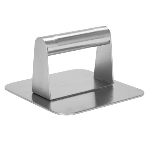 Stainless Steel Press, 5.5 Inch Square Smasher, Professional Griddle Accessories Kit, Grill Press Perfect