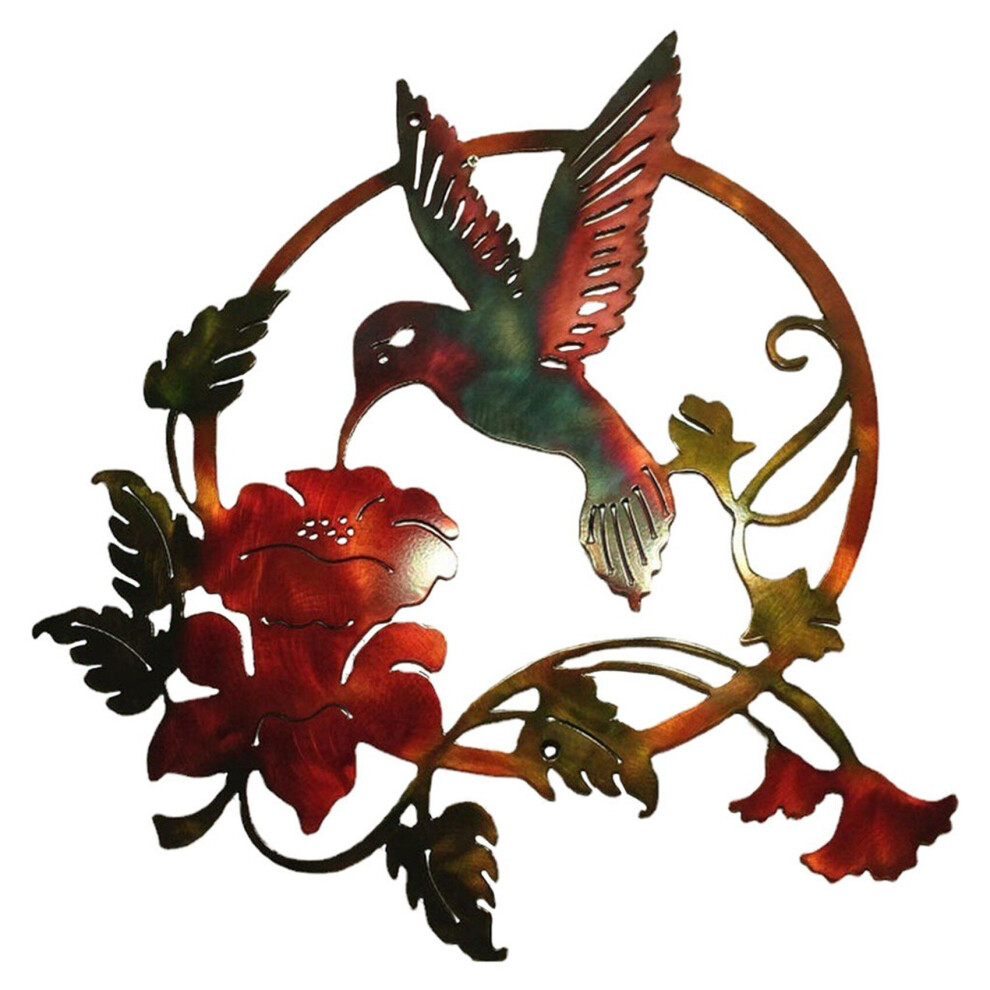 Iron Art Bird Wall Decor Garden Fence Lawn Hotel Wall Sculpture Ornaments Vintage Ornament for Indoor Outdoor Home B