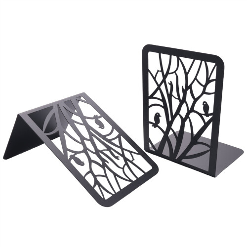 Book Ends, Book Ends for Shelves, Decorative Bookends for Books, Bookends for School, Home Or Office (Black, 1 Pair)