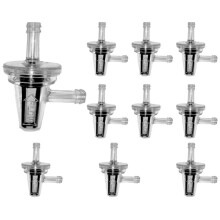 Lot de 10 filtres à carburant universels à angle droit pour moto, tuyaux de 1/4 pouce et 6 mm